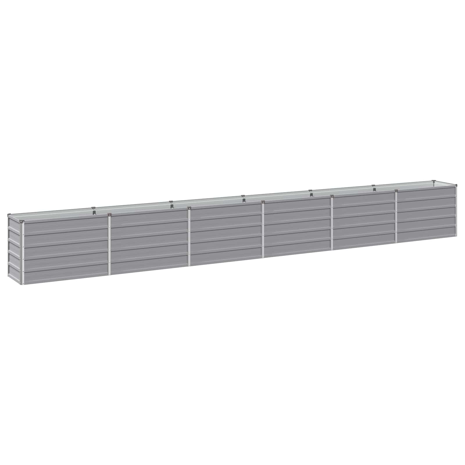 vidaXL Вдигната леха за градина Сиво 480 x 40 x 55 см