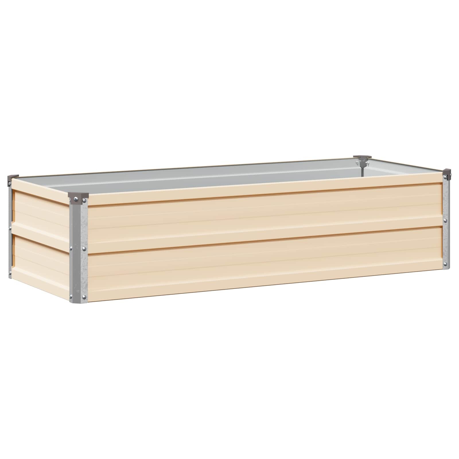 vidaXL Вдигната леха за градина Слонова кост 100 x 40 x 24 см