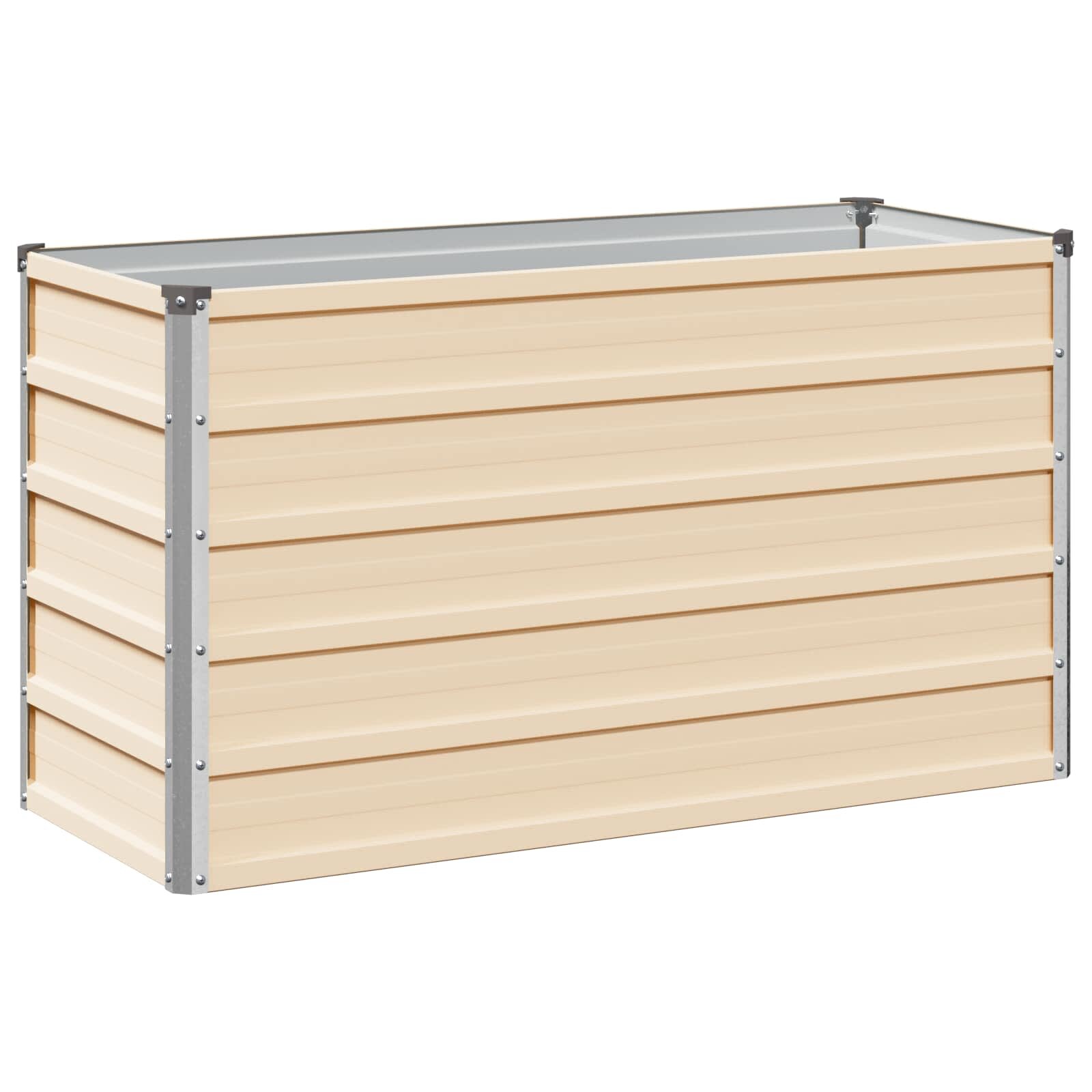 vidaXL Вдигната леха за градина Слонова кост 100 x 40 x 55 cm