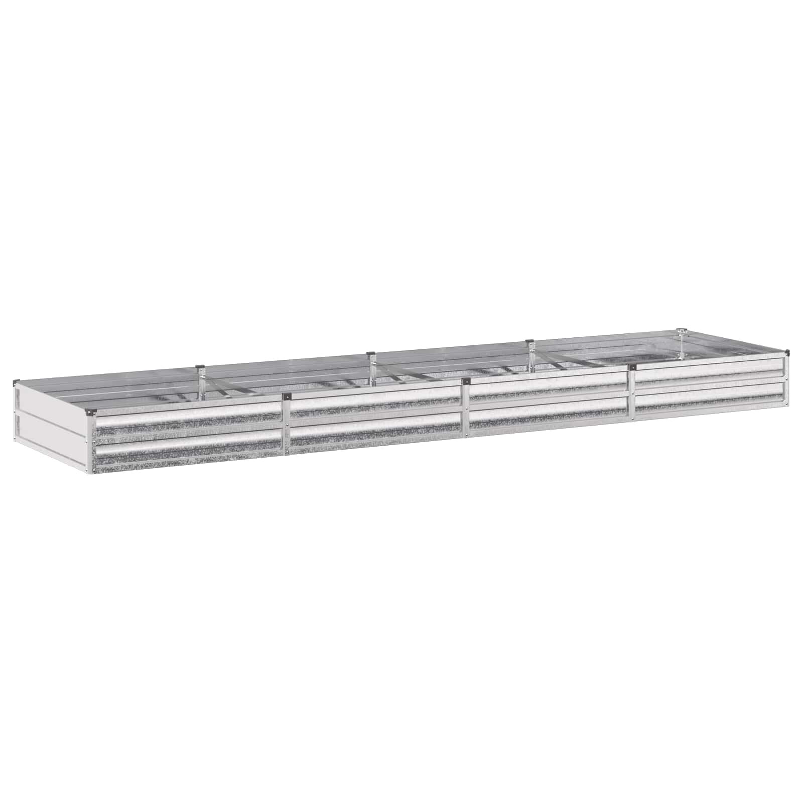vidaXL Вдигната леха за градина Сребристо 320 x 80 x 24 см оцинкован