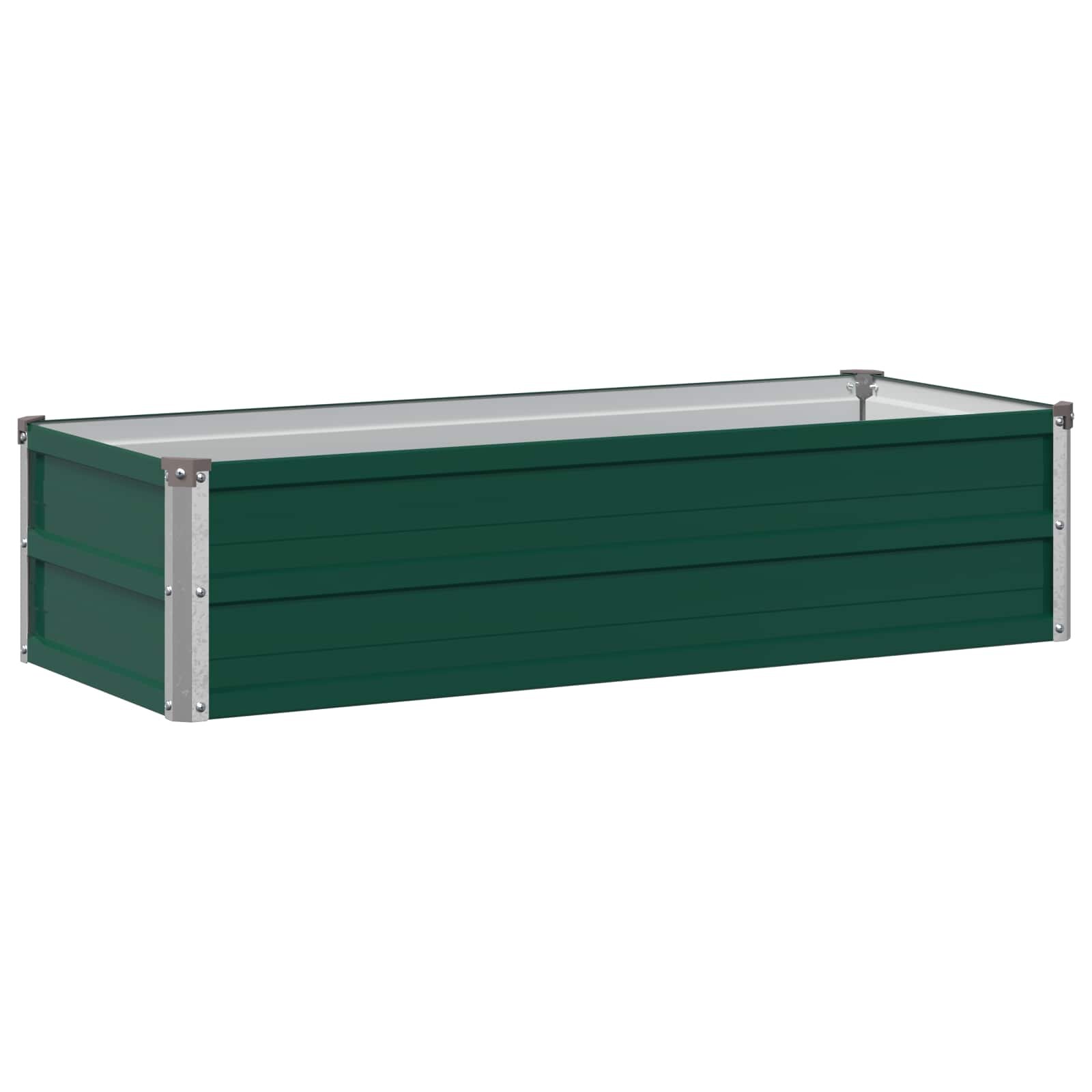 vidaXL Вдигната леха за градина Зелено 100 x 40 x 24 см