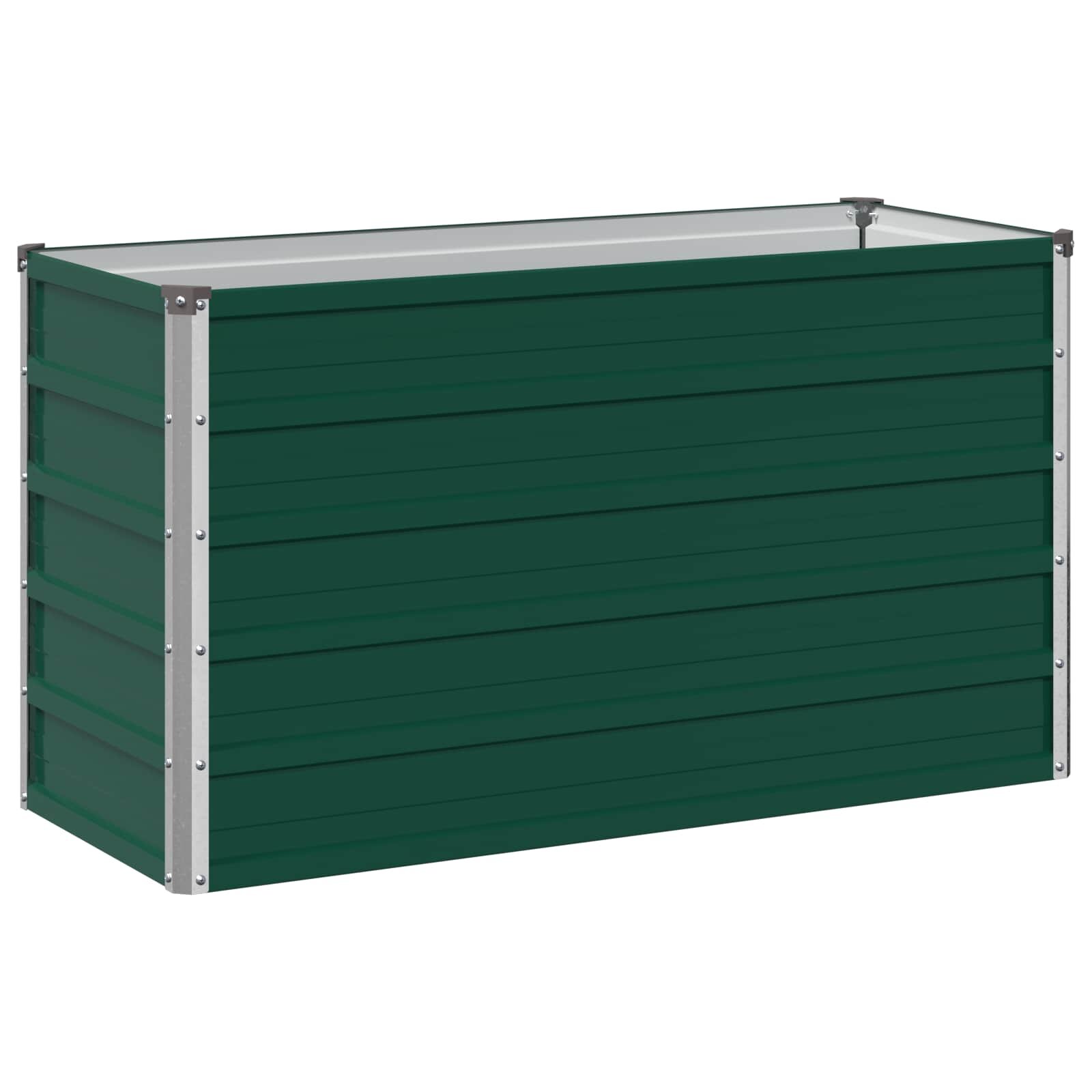 vidaXL Вдигната леха за градина Зелено 100 x 40 x 55 cm