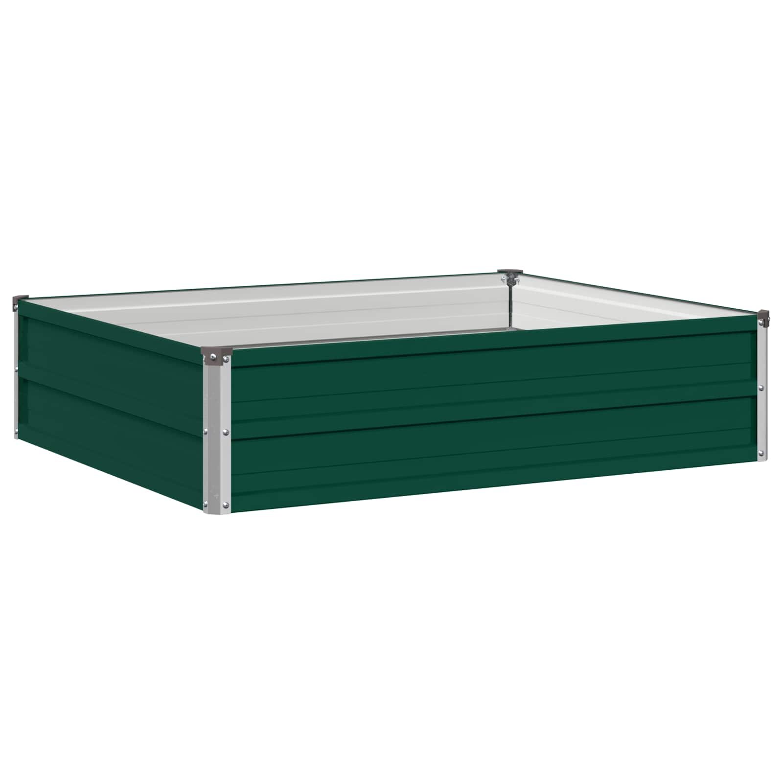 vidaXL Вдигната леха за градина Зелено 100 x 80 x 24 см