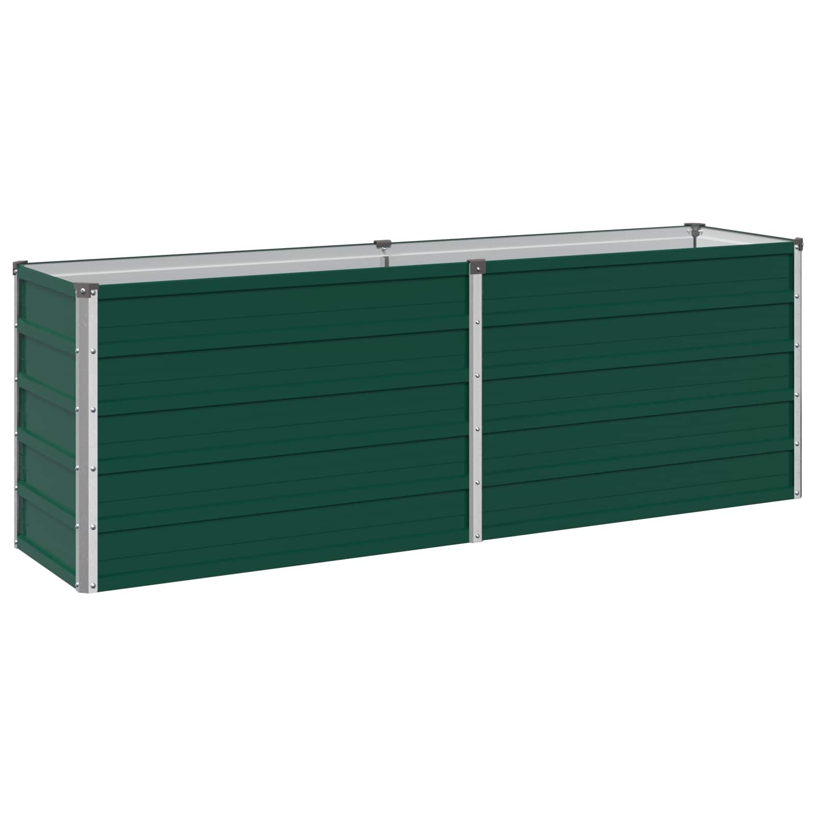 vidaXL Вдигната леха за градина Зелено 160 x 40 x 55 см