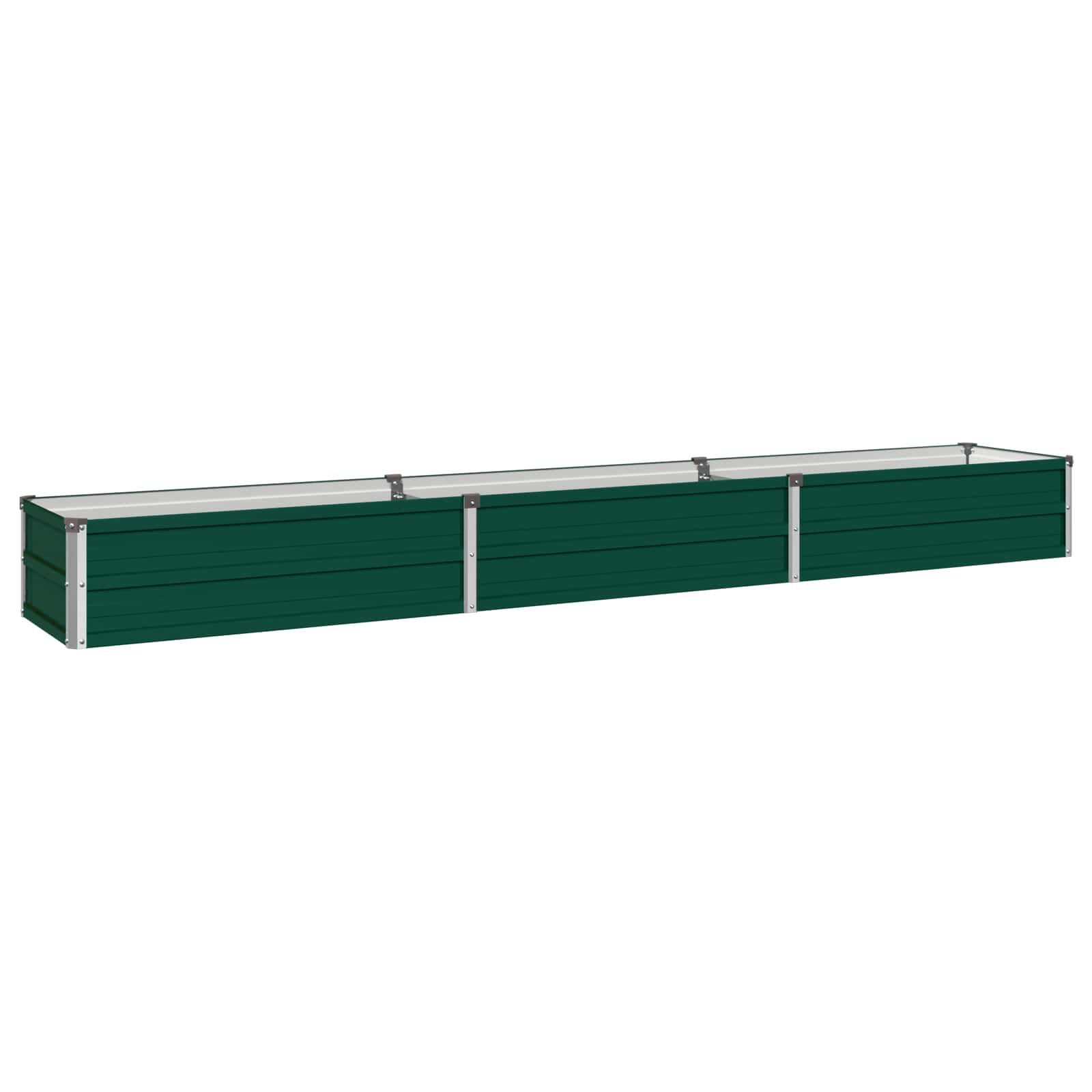 vidaXL Вдигната леха за градина Зелено 240 x 40 x 24 см
