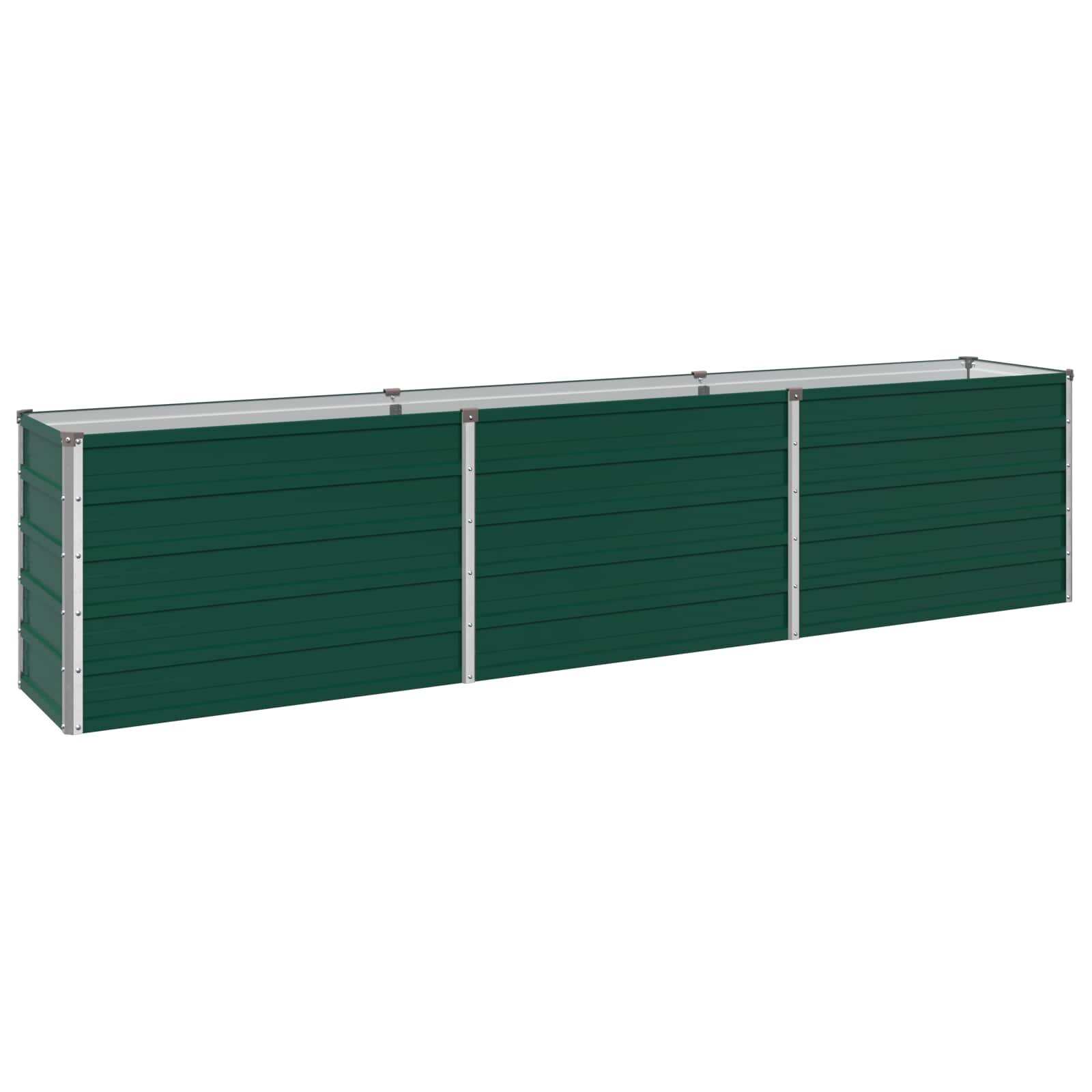 vidaXL Вдигната леха за градина Зелено 240 x 40 x 55 см