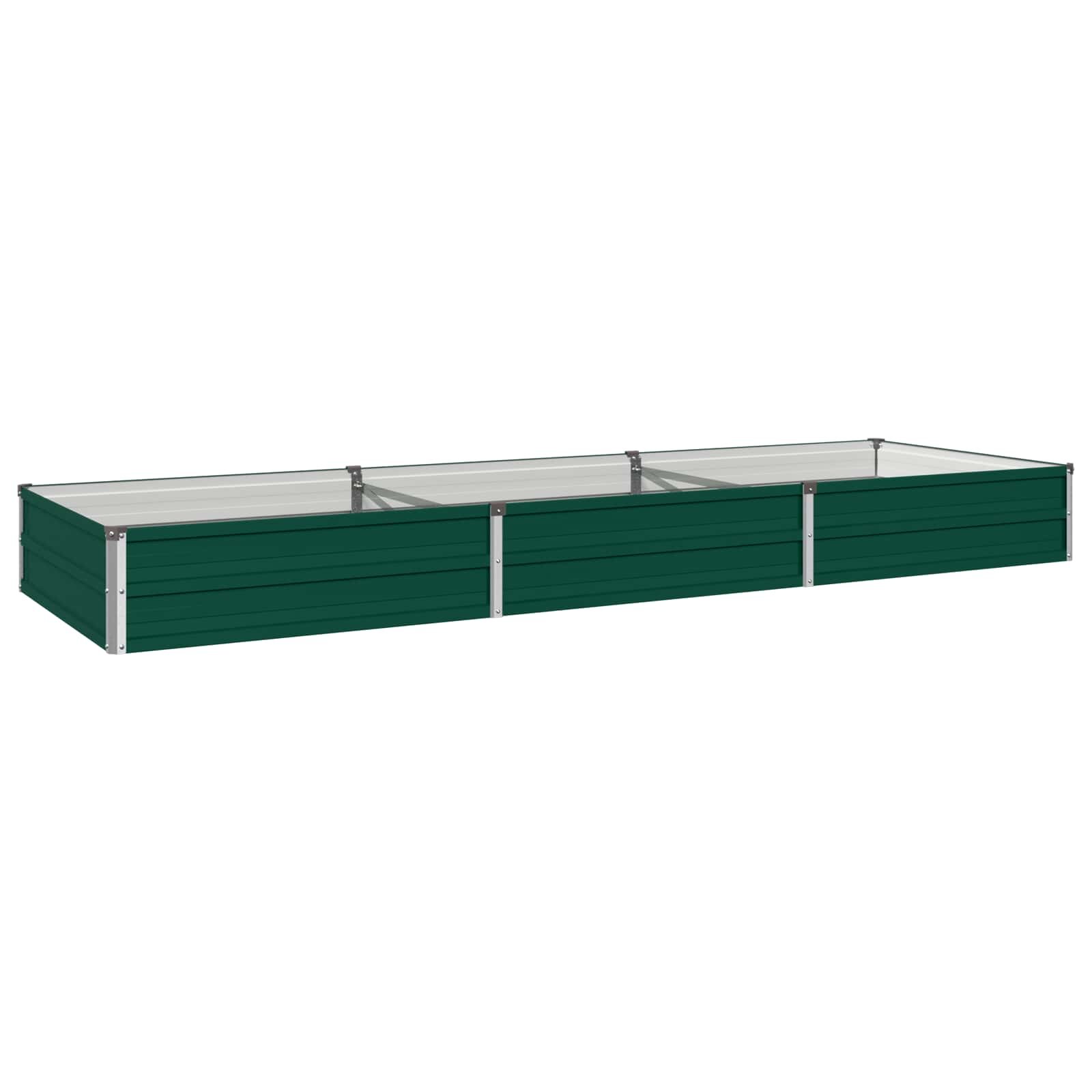 vidaXL Вдигната леха за градина Зелено 240 x 80 x 24 см