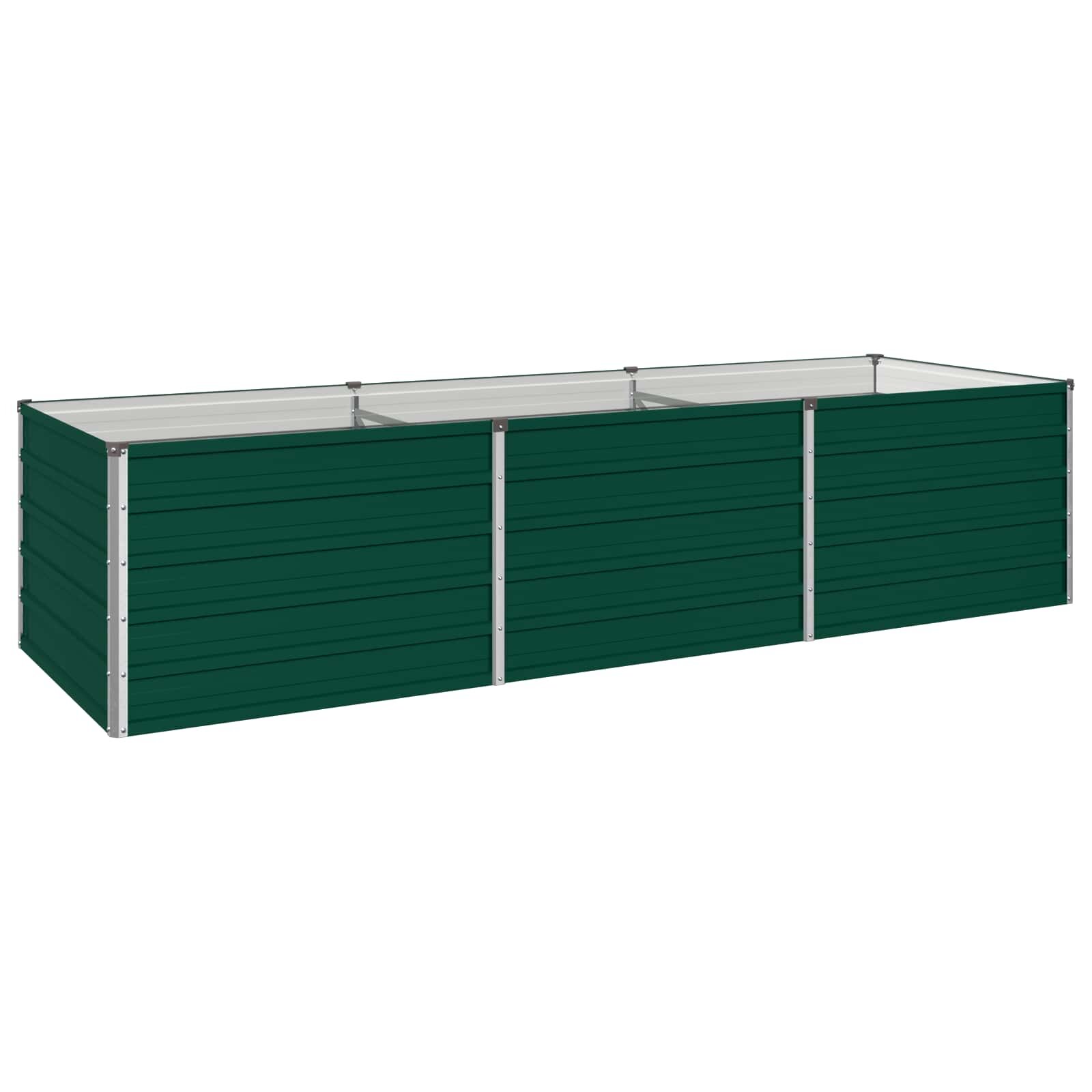 vidaXL Вдигната леха за градина Зелено 240 x 80 x 55 см