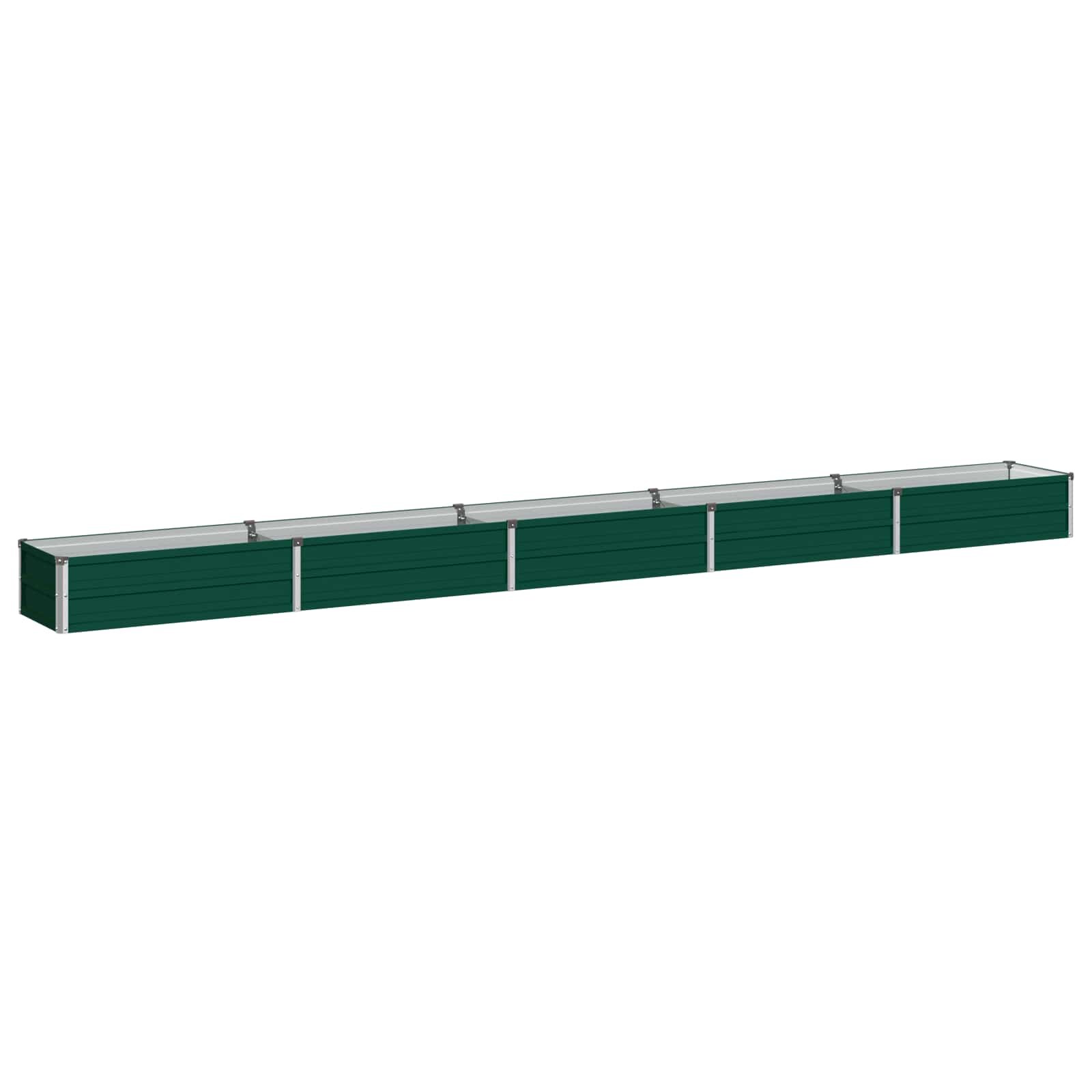 vidaXL Вдигната леха за градина Зелено 400 x 40 x 24 см
