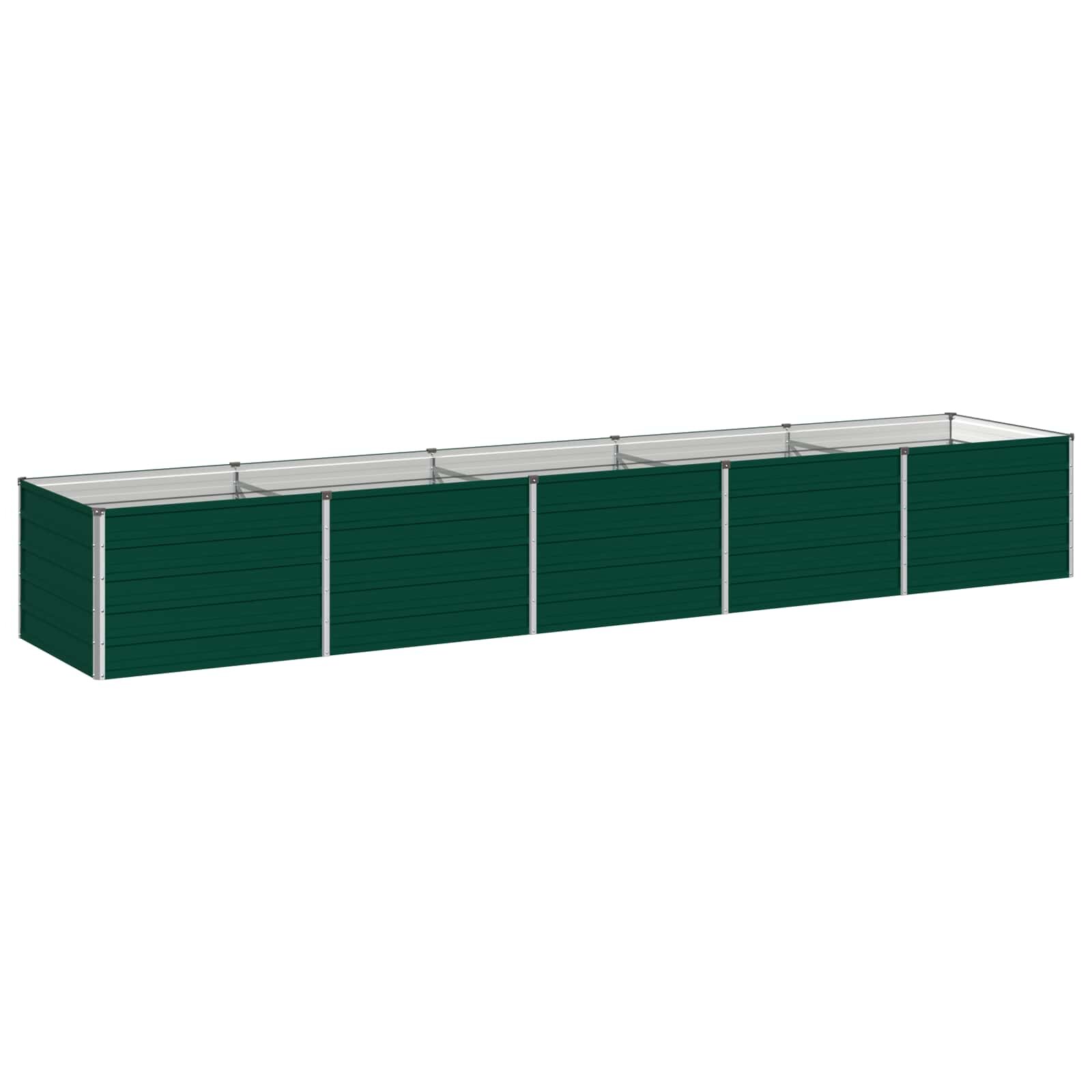 vidaXL Вдигната леха за градина Зелено 400 x 80 x 55 см