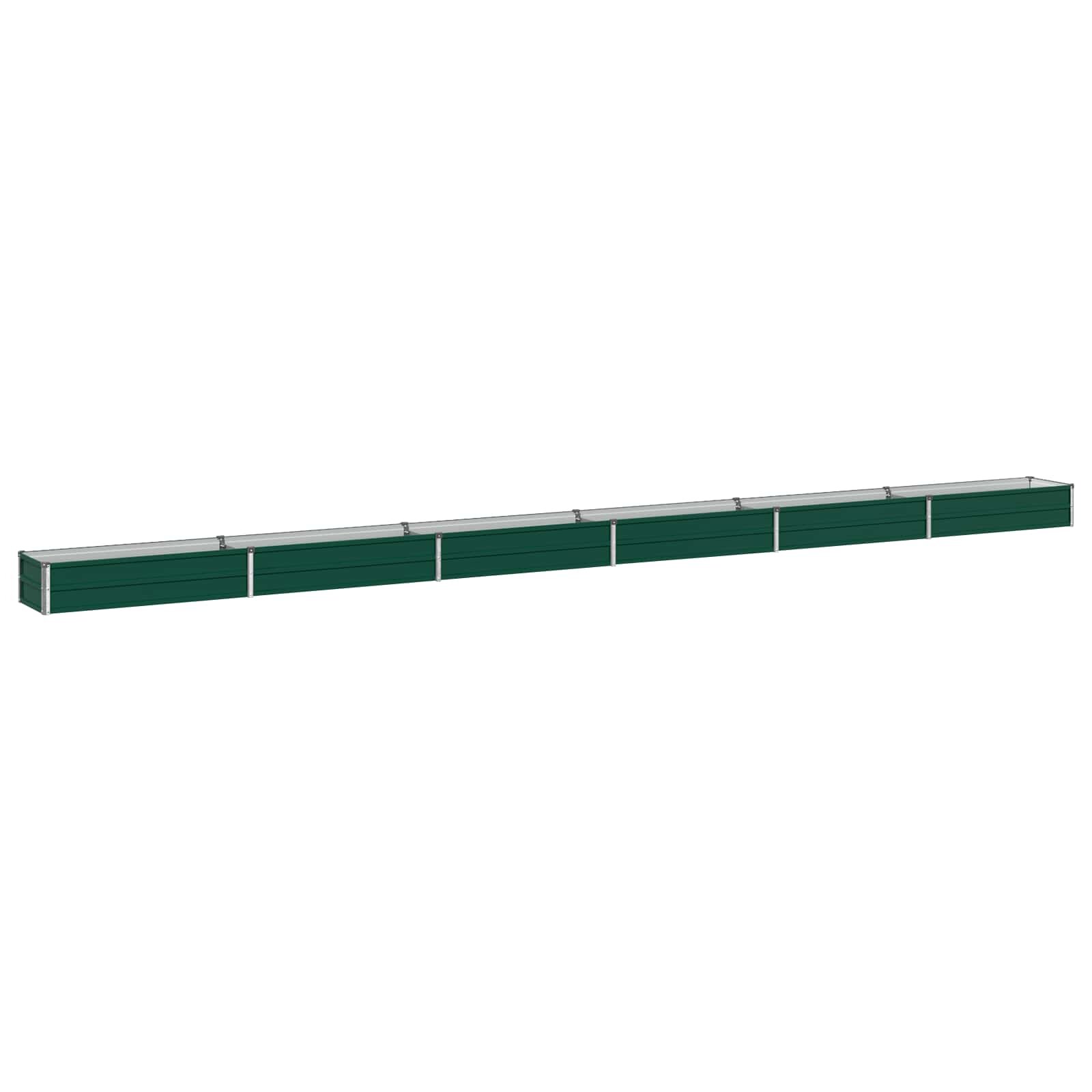 vidaXL Вдигната леха за градина Зелено 600 x 40 x 24 см