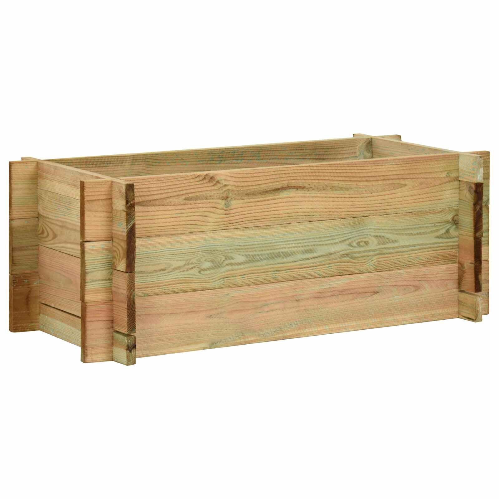 vidaXL Вдигнато легло за зеленчуци Зелено 120 x 80 x 32 см