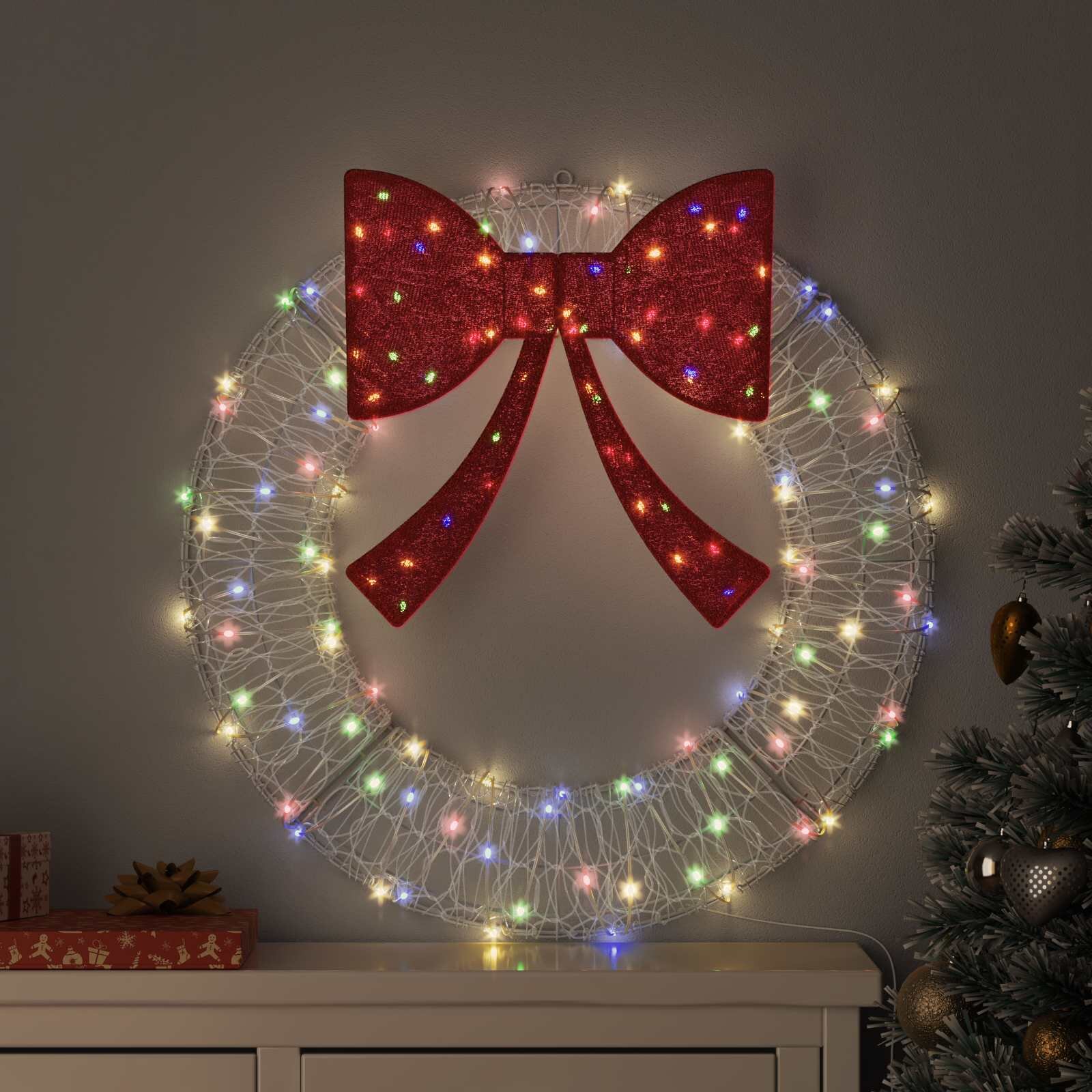 vidaXL Венец 60 LED светодиода Многоцветен 76 x 76 x 85 см Акрил
