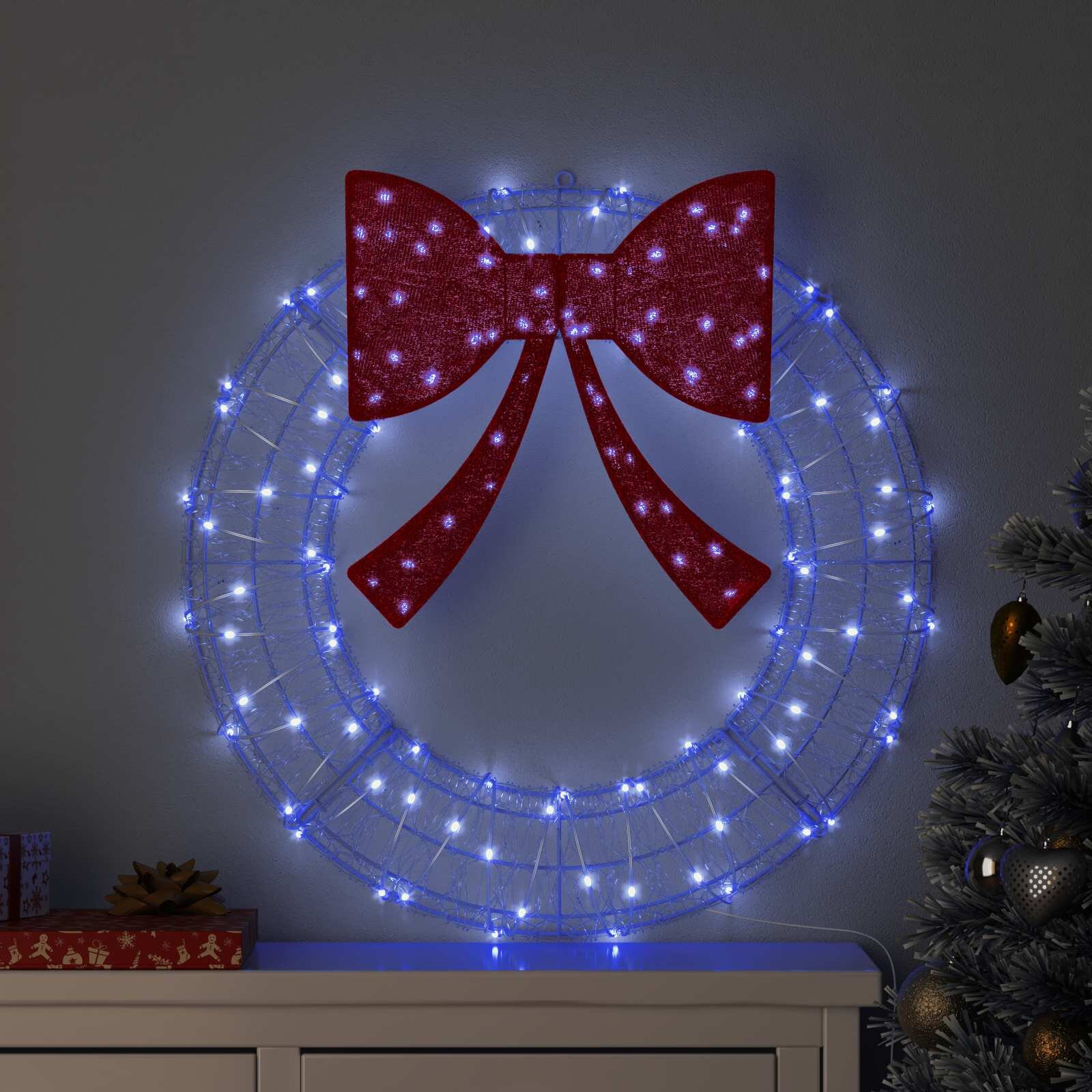 vidaXL Венец 60 LED светодиода Синьо 76 x 76 x 85 см Акрил
