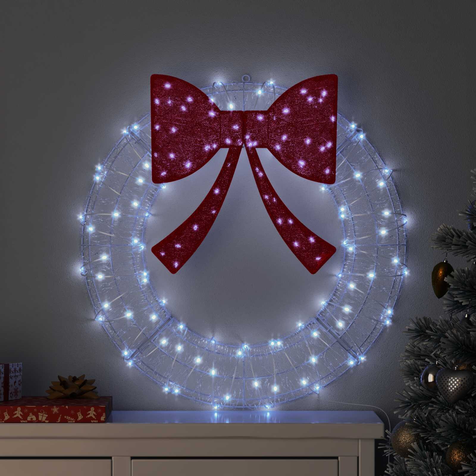 vidaXL Венец 60 LED светодиода Студено бяло 76 x 76 x 85 см Акрил