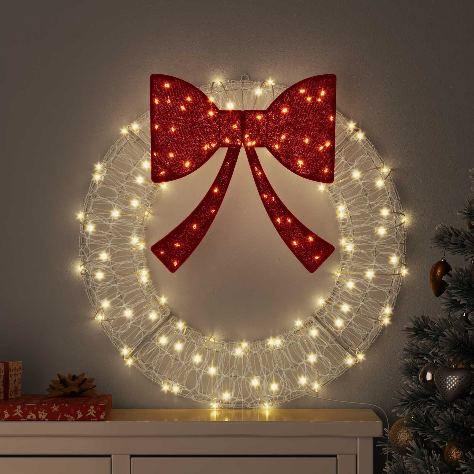 vidaXL Венец 60 LED светодиода Топло бяло 76 x 76 x 85 см Акрил