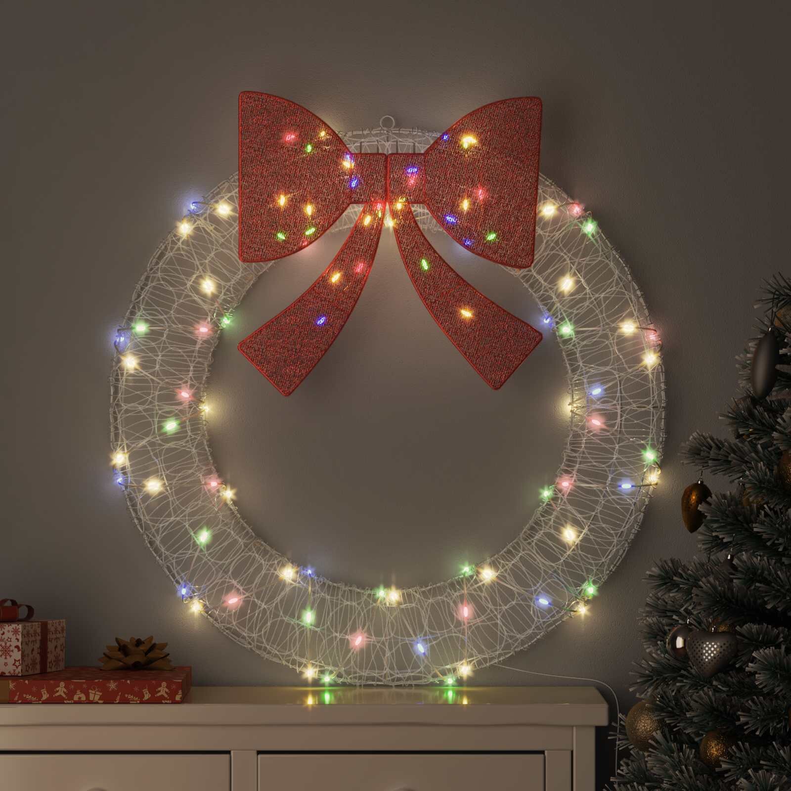 vidaXL Венец 80 LED светодиода Многоцветен 92 x 92 x 95 см Акрил