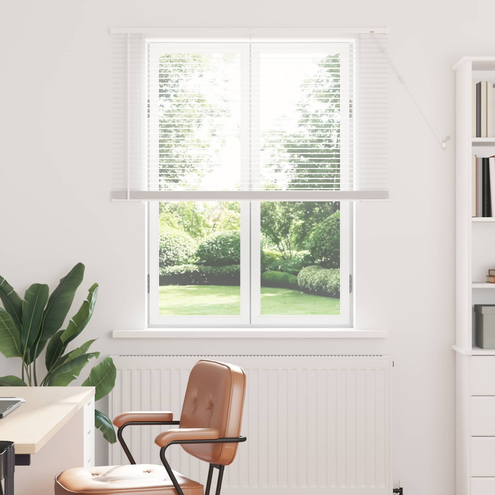 vidaXL Венецианска щора Бял 150 x 110 см 25 mm ПВЦ
