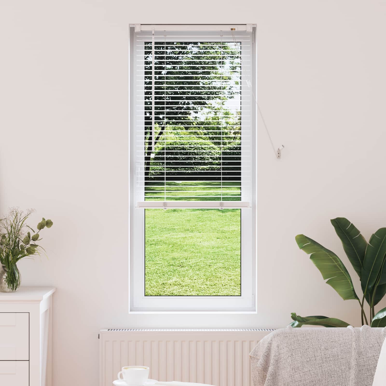vidaXL Венецианска щора Бял 150 x 50 cm 25 mm ПВЦ