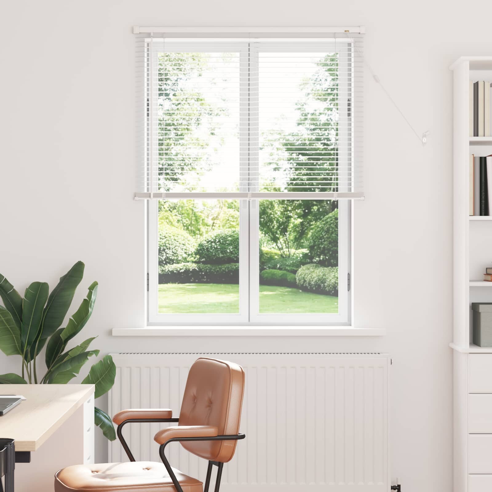 vidaXL Венецианска щора Бял 150 x 90 cm 25 mm ПВЦ