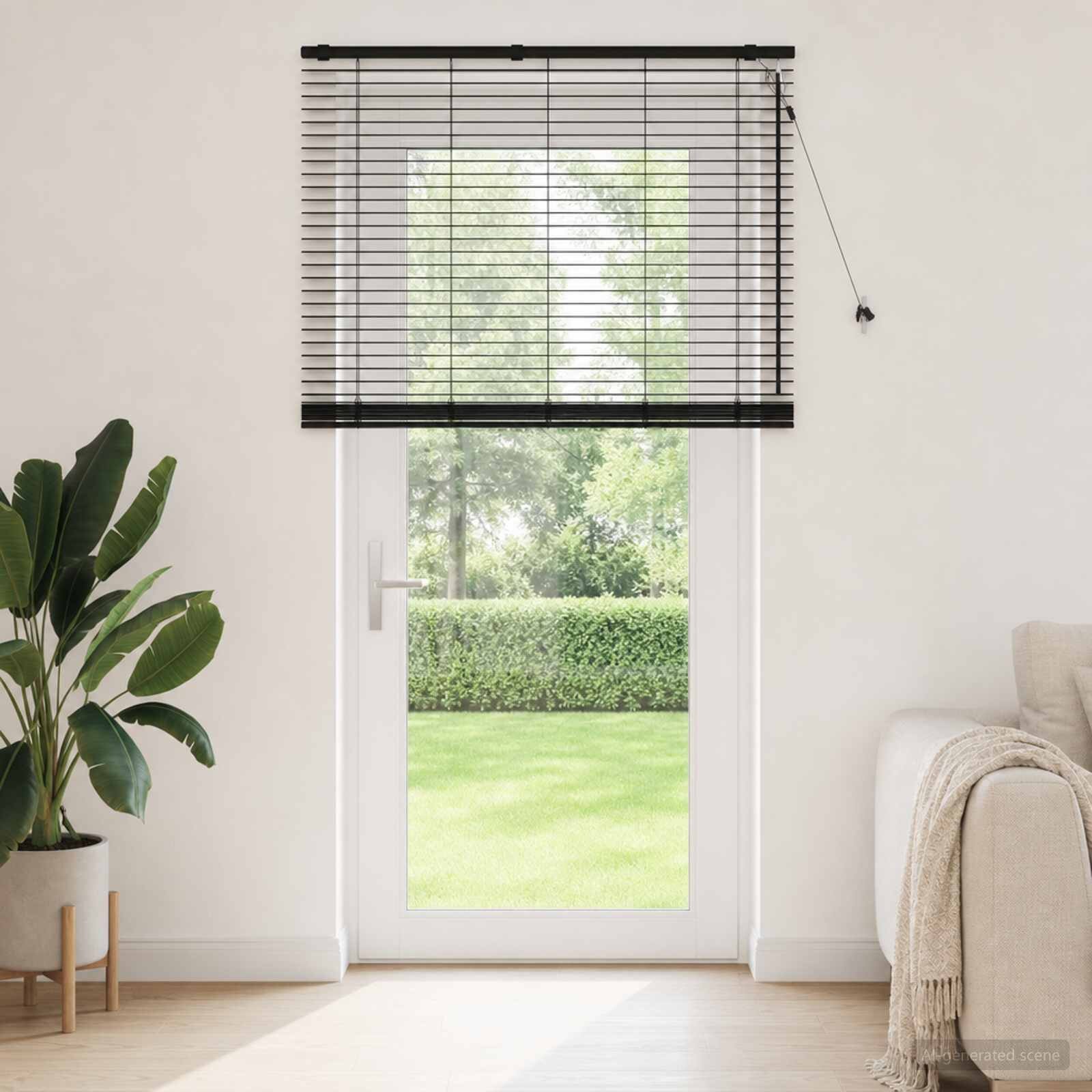 vidaXL Венецианска щора Черно 130 x 250 см 35 mm