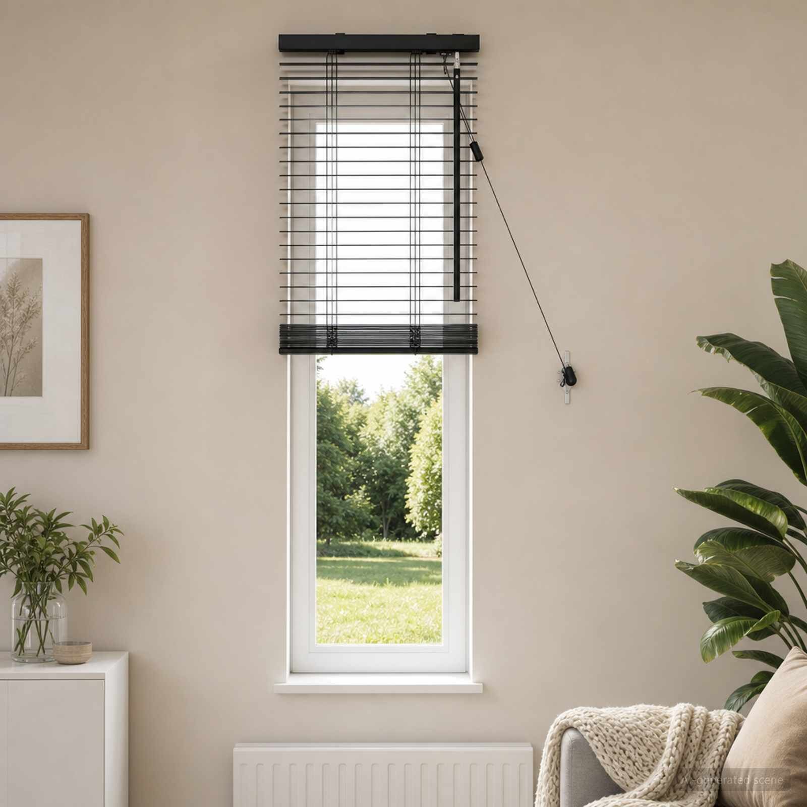 vidaXL Венецианска щора Черно 40 x 130 см 35 mm