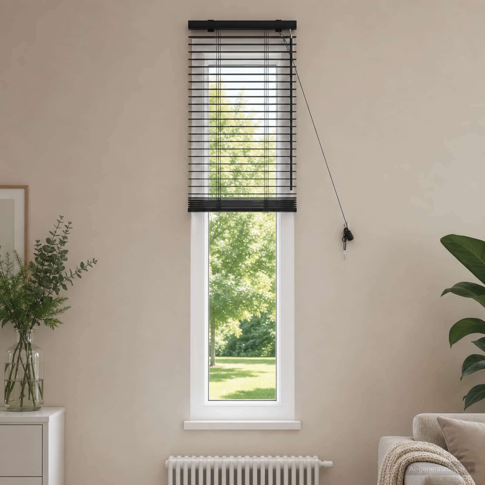vidaXL Венецианска щора Черно 45 x 160 см 35 mm