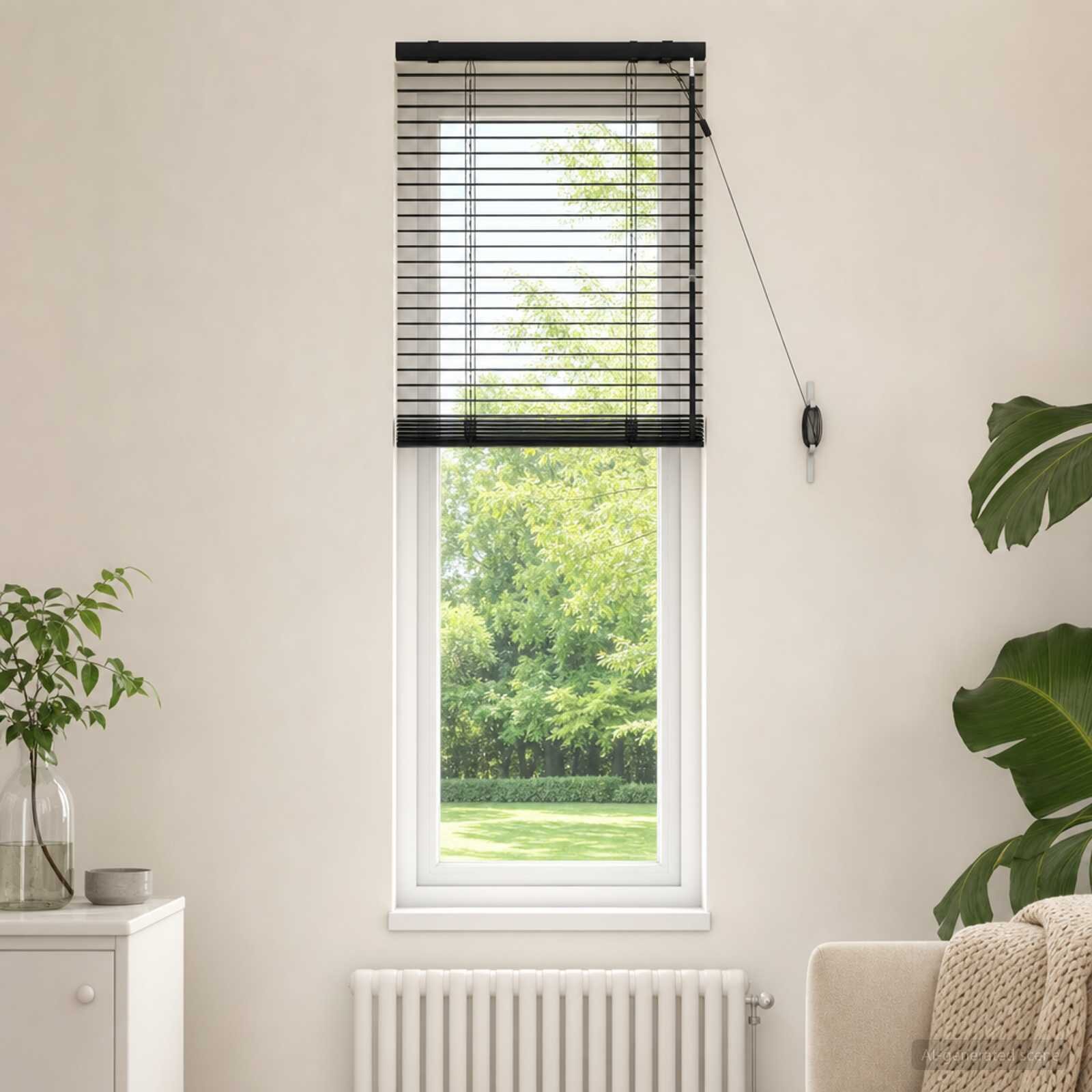 vidaXL Венецианска щора Черно 55 x 160 см 35 mm