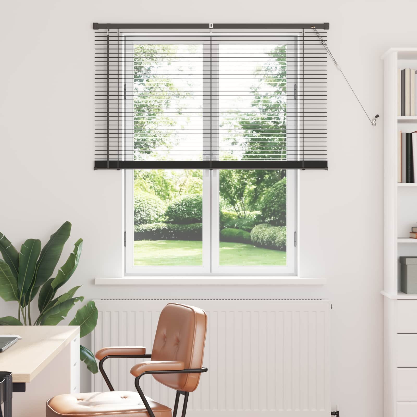 vidaXL Венецианска щора Сребристо сиво 150 x 120 cm 25 mm ПВЦ