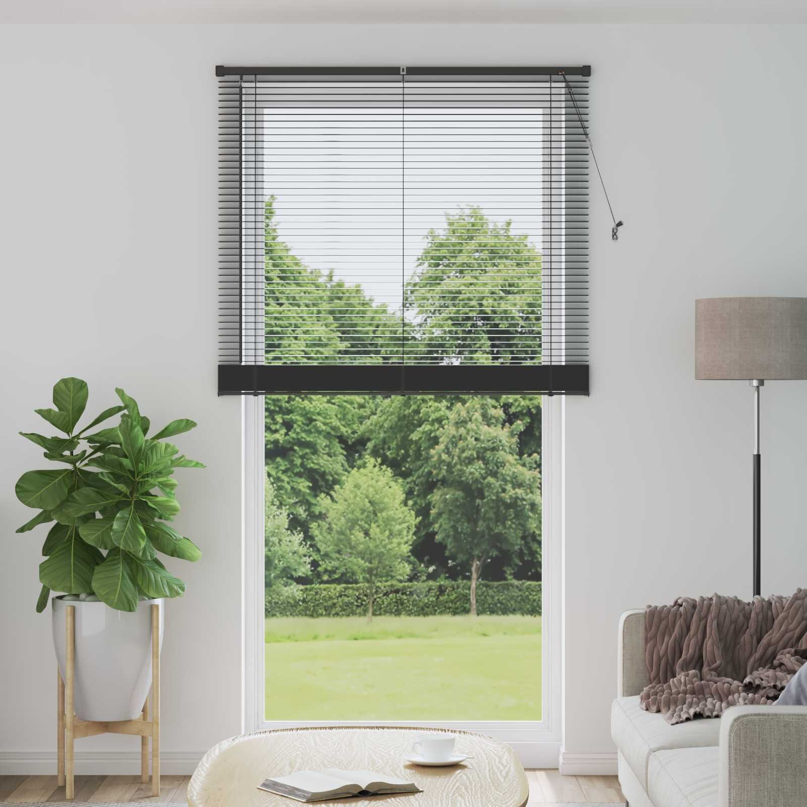 vidaXL Венецианска щора Сребристо сиво 213 x 120 см 25 mm ПВЦ