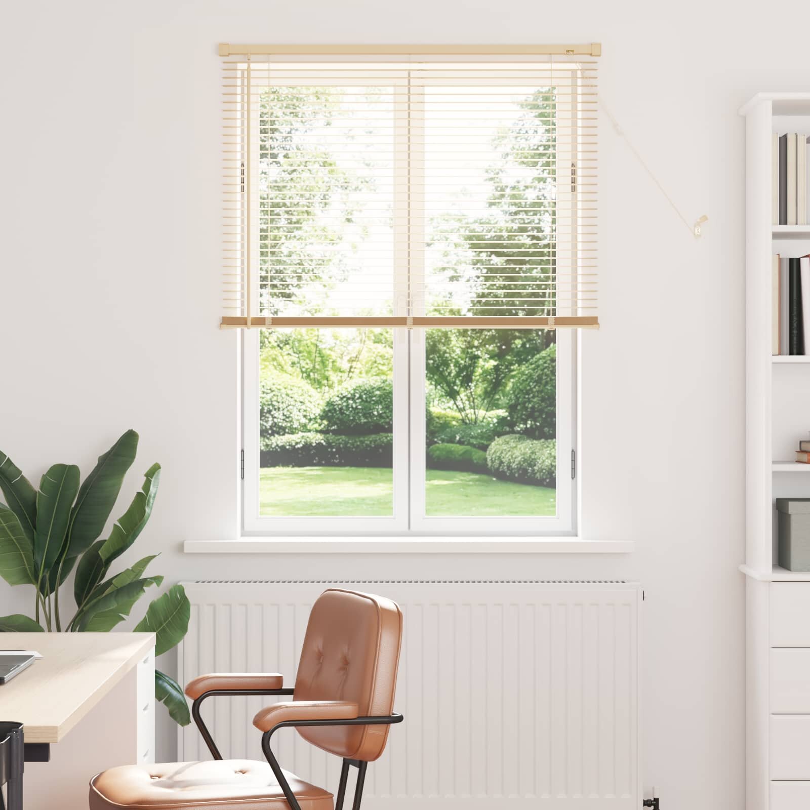 vidaXL Венецианска щора Светло кафяво с шарка 150 x 70 cm 25 mm ПВЦ