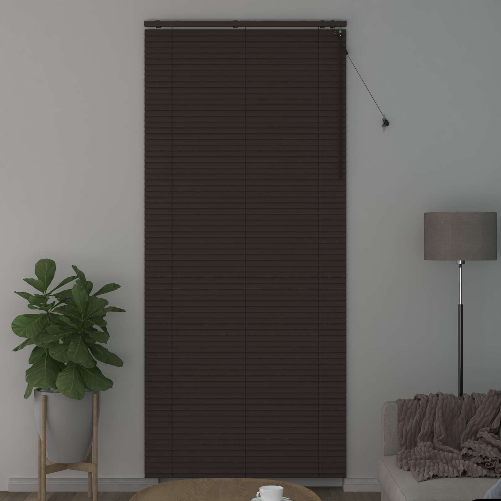 vidaXL Венецианска щора Тъмен кафяв 110 x 250 см 35 mm