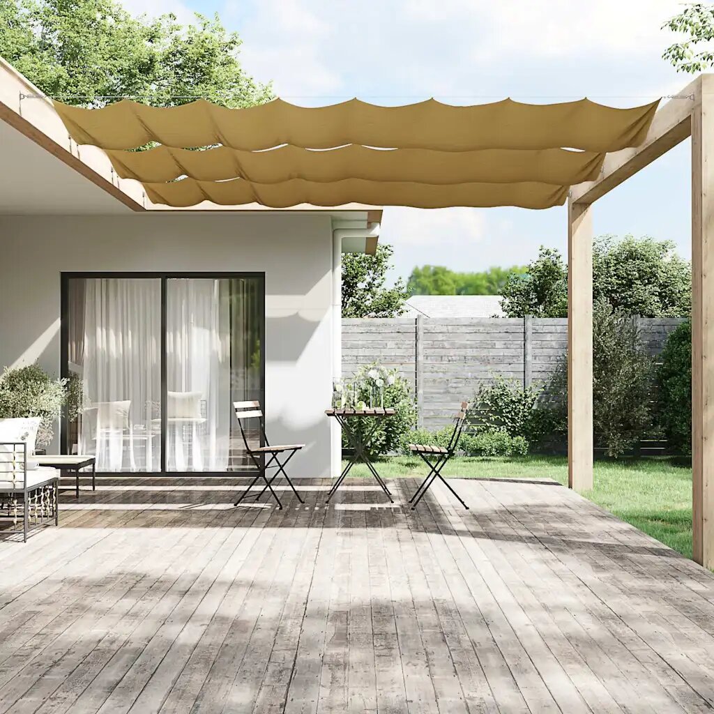 vidaXL Вертикален сенник бежов 60x1200 см оксфорд плат