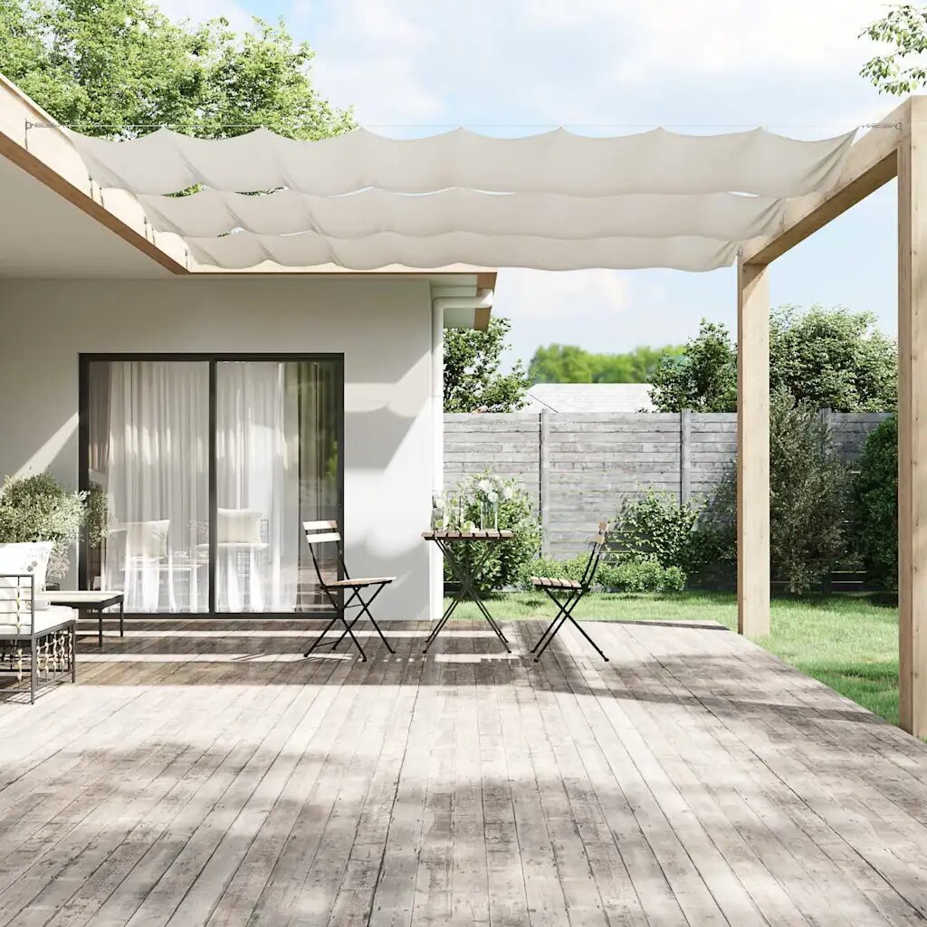 vidaXL Вертикален сенник бял 140x600 см оксфорд плат