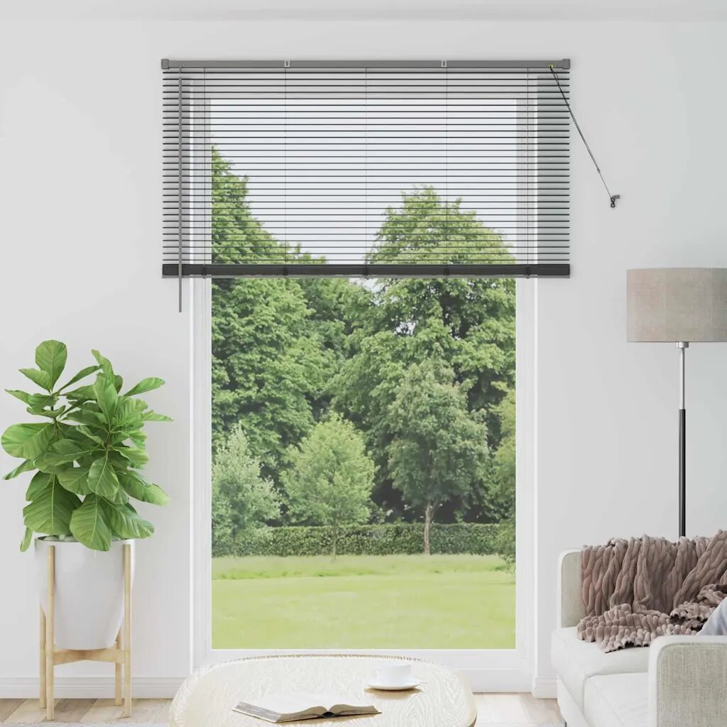 vidaXL Вертикални щори Тъмносиво 220 x 140 cm Алуминий