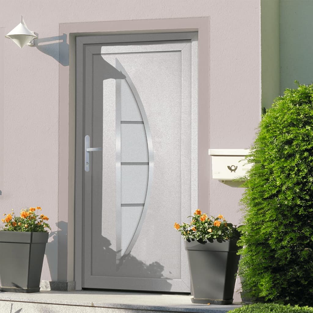 vidaXL Входна врата бяла 88x200 см PVC