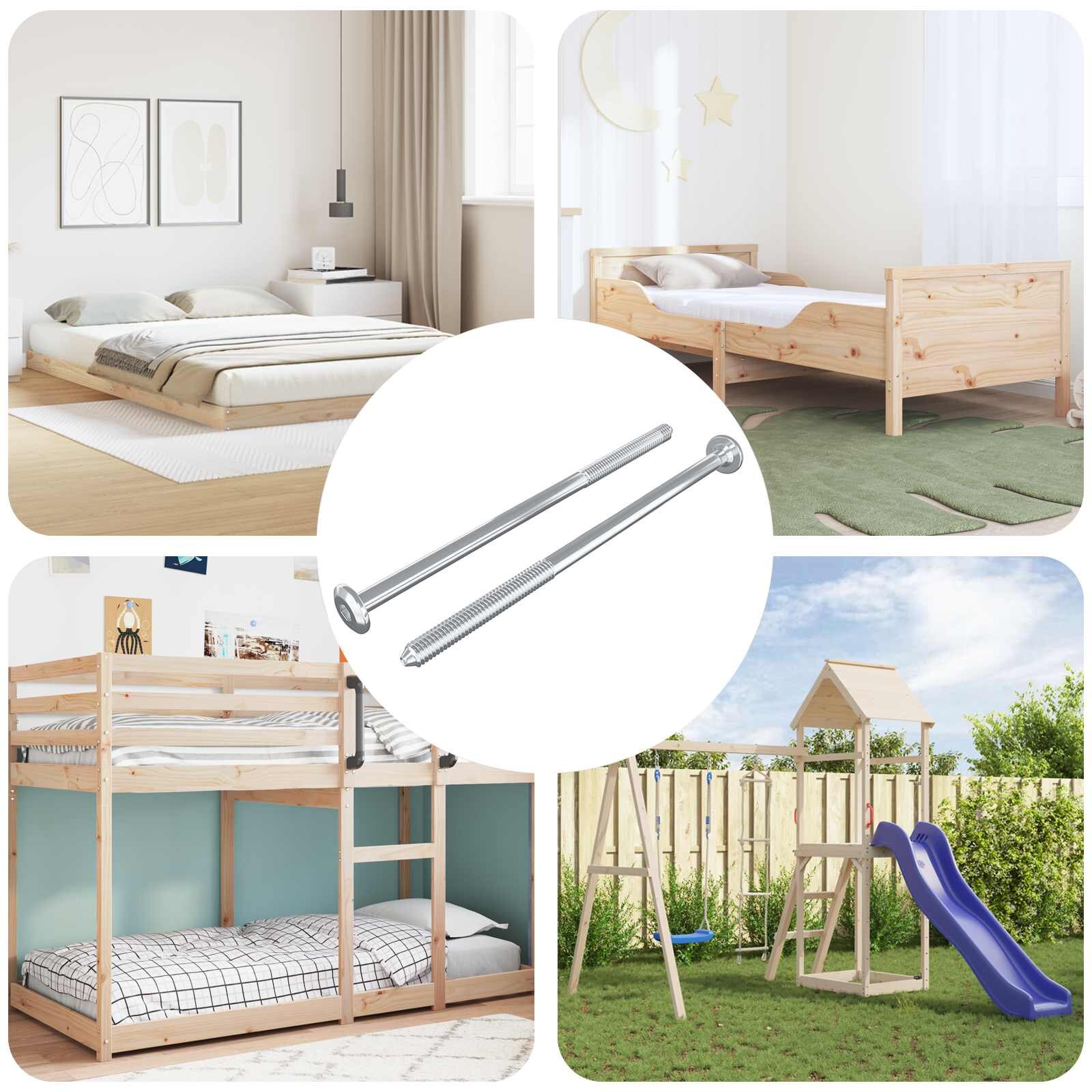 vidaXL Винтове за мебели 2 бр. Сребрист M6 x 120 мм Стомана