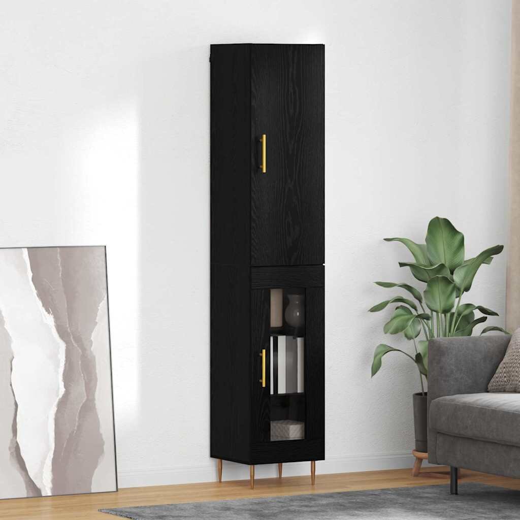 vidaXL Висок шкаф 2 бр. Черния дъб 345 x 34 x 180 см