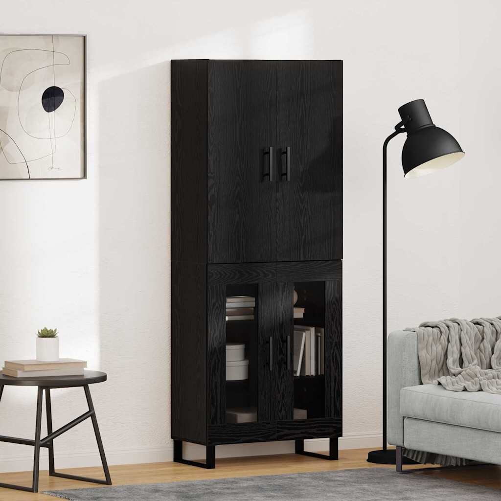 vidaXL Висок шкаф 2 бр. Черния дъб 695 x 34 x 180 см