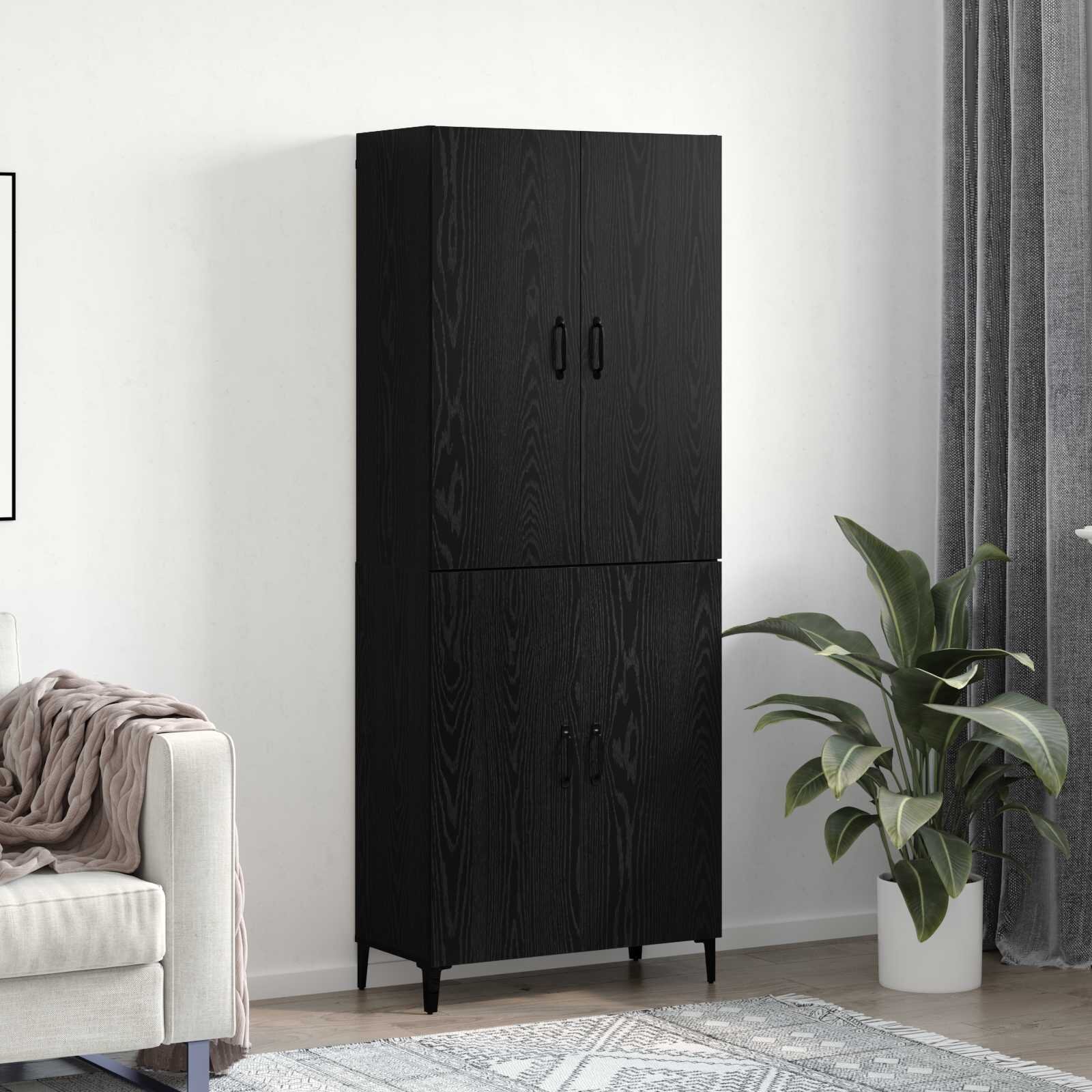 vidaXL Висок шкаф 2 бр. Черния дъб 695 x 34 x 180 см