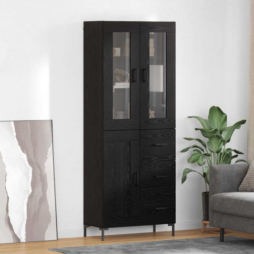 vidaXL Висок шкаф 2 бр. Черния дъб 695 x 34 x 180 см
