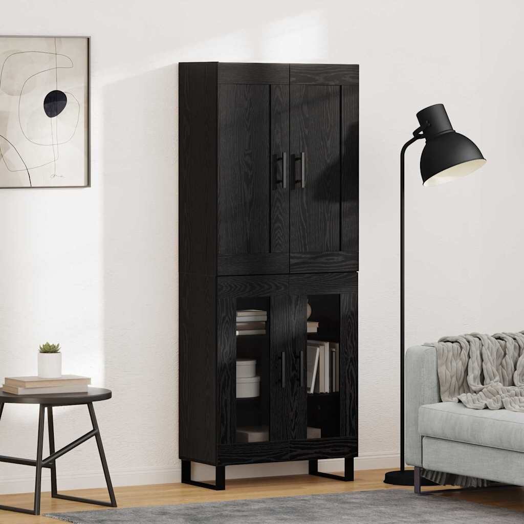 vidaXL Висок шкаф 2 бр. Черния дъб 695 x 34 x 180 см