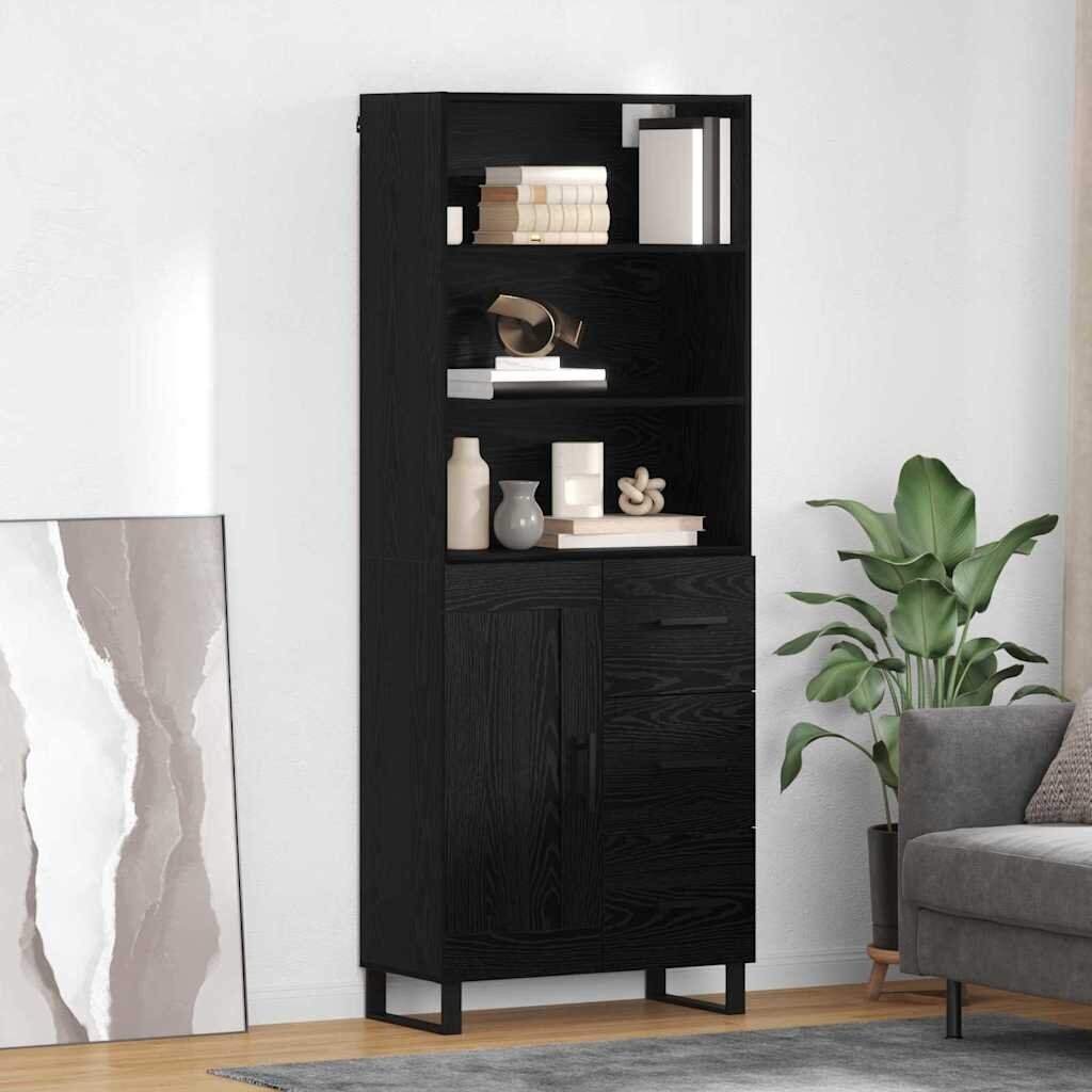 vidaXL Висок шкаф 2 бр. Черния дъб 695 x 34 x 180 см