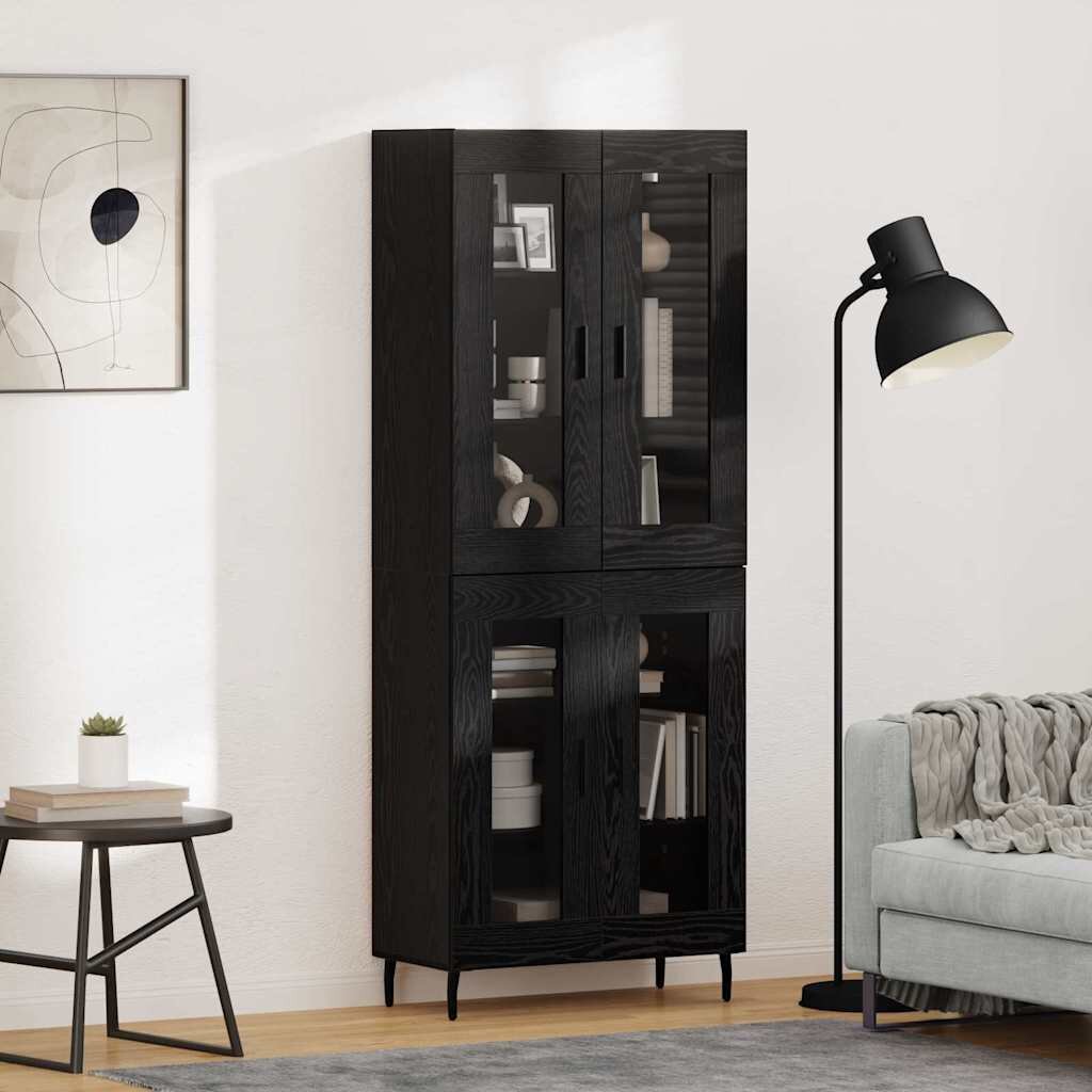 vidaXL Висок шкаф 2 бр. Черния дъб 695 x 34 x 180 см