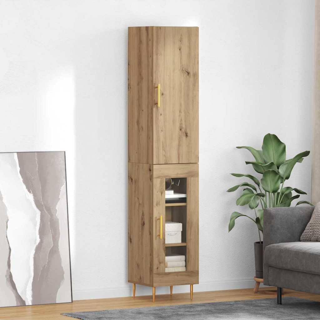 vidaXL Висок шкаф 2 бр. Дъб 345 x 34 x 180 см Инженерна дървесина