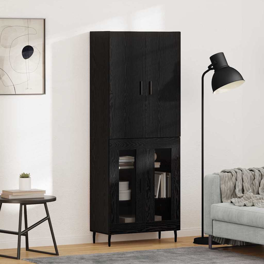 vidaXL Висок шкаф 2 бр. Дъб 695 x 34 x 180 см Инженерна дървесина
