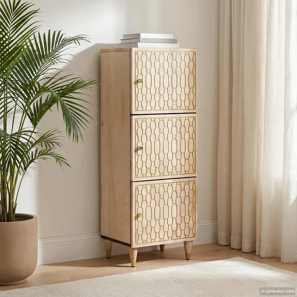 vidaXL Висок шкаф 40x33x110 см мангово дърво масив