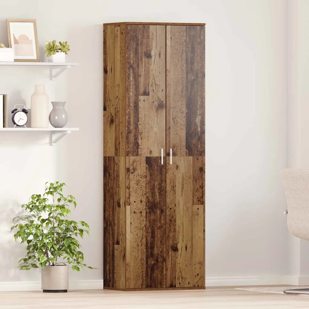 vidaXL Висок шкаф 60 x 35 x 180 см Инженерна дървесина Старо дърво