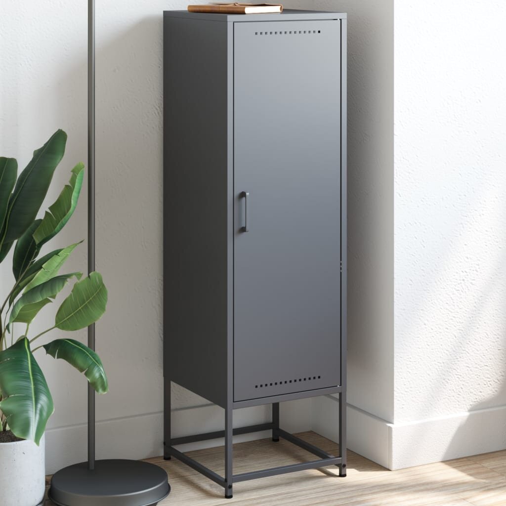vidaXL Висок шкаф антрацит 36x39x123 см стомана