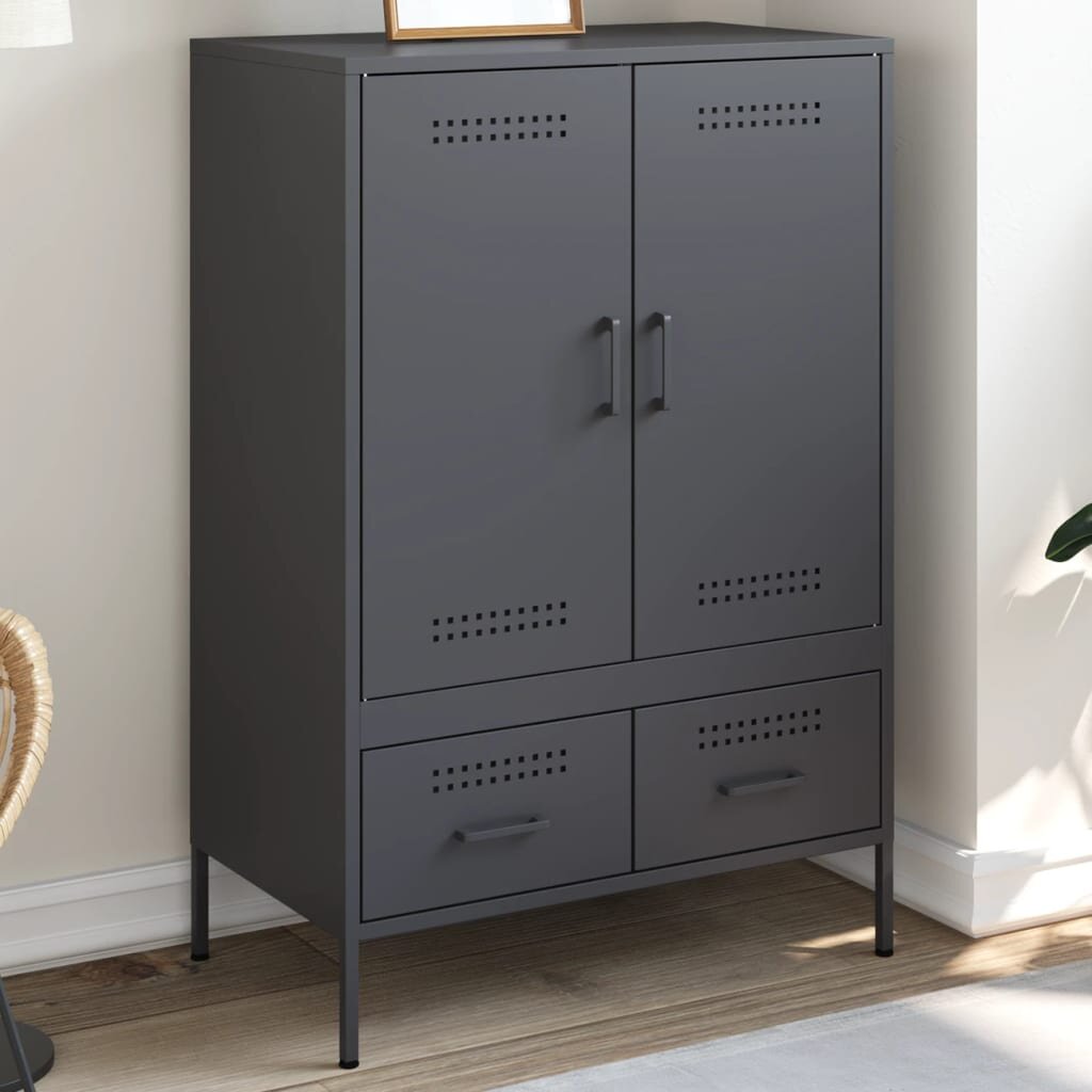 vidaXL Висок шкаф антрацит 68x39x1015 см стомана